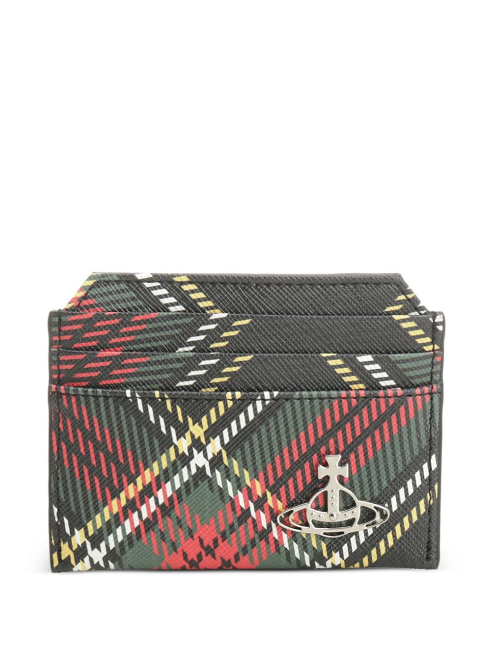 embellished plaid card holder - 1