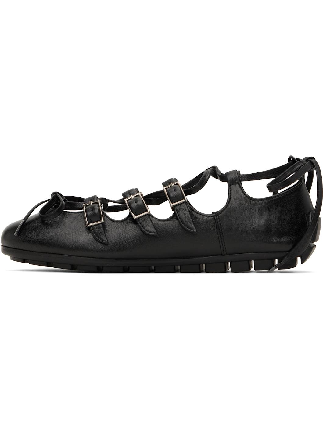 Black Ghillie Grip Ballerina Flats - 3