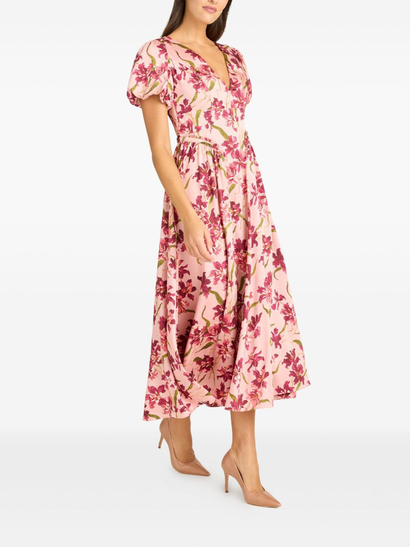 puff-sleeve floral-print dress 3