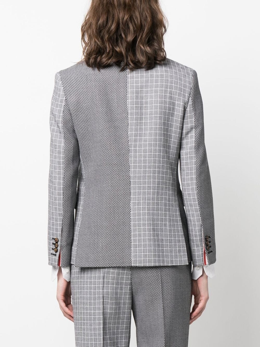 mix-print single-breasted blazer - 4
