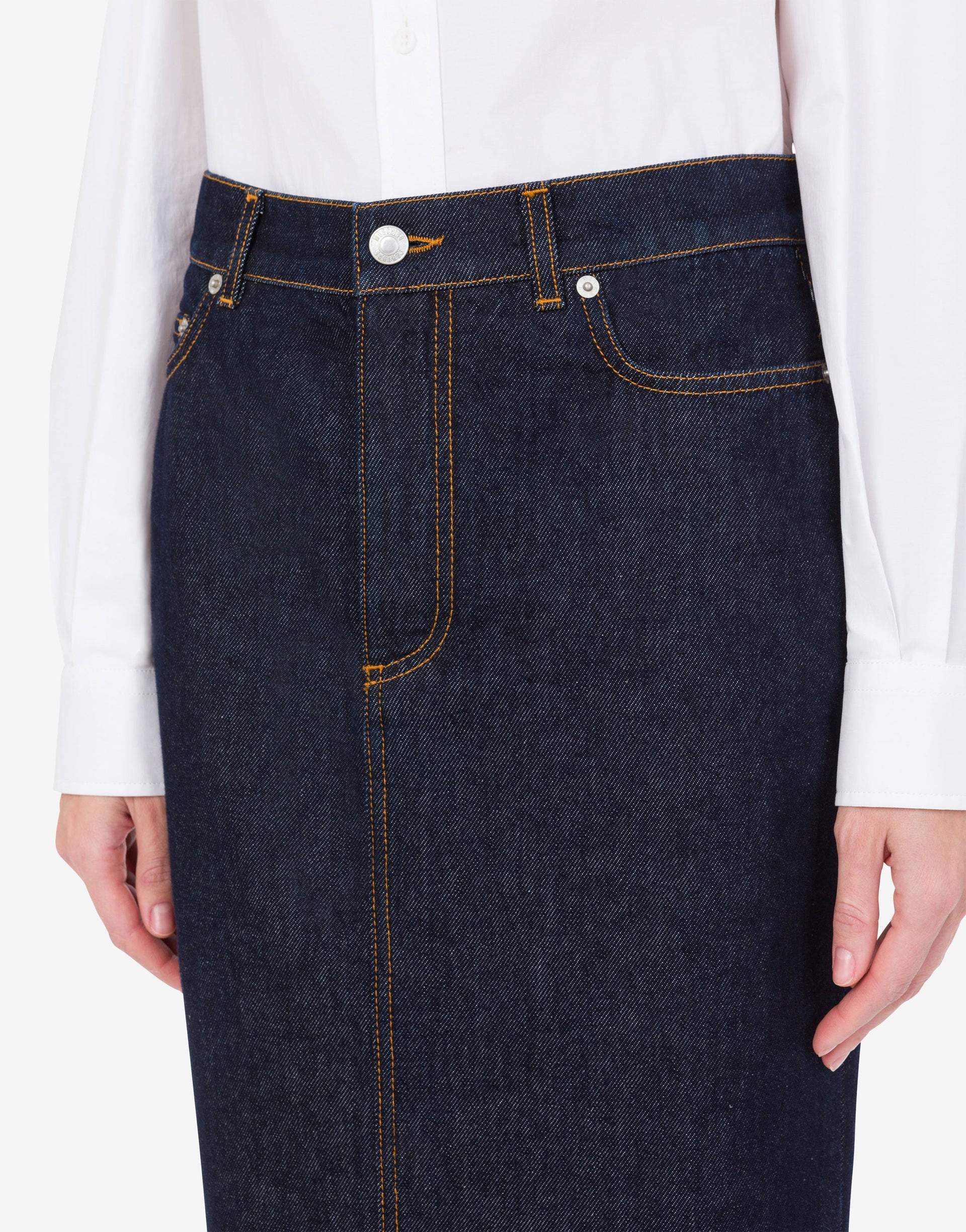 BLUE DENIM SKIRT - 3
