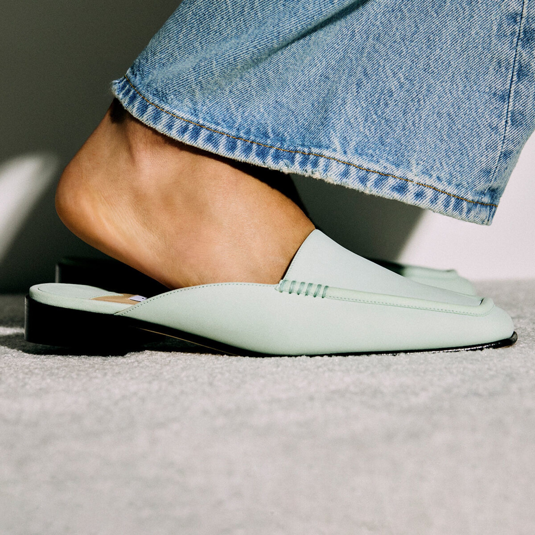 Slide
Mint Nubuck Leather Mule - 7