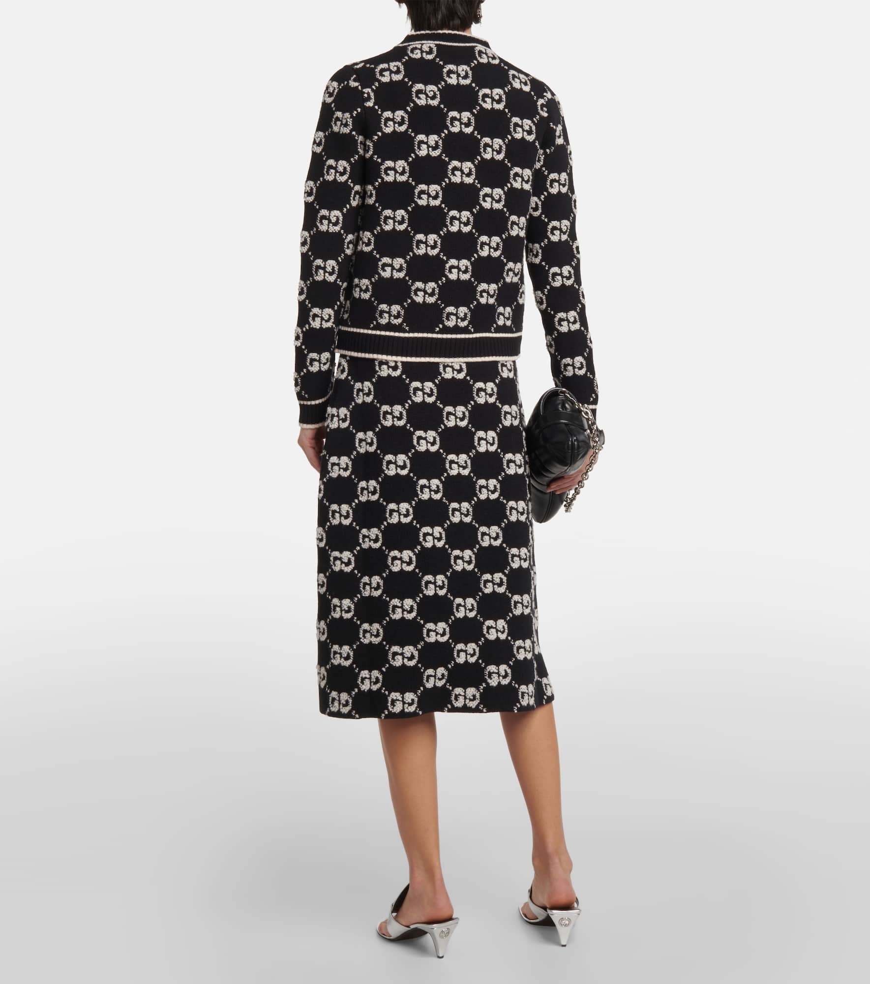 GG jacquard wool bouclé cardigan - 3