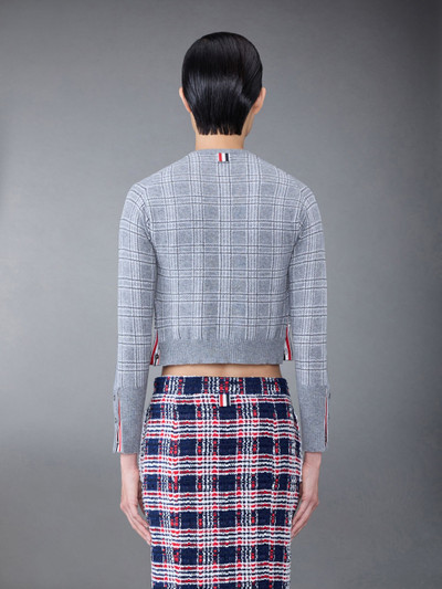 Thom Browne Prince of Wales Cashmere Cropped Crew Neck Cardigan outlook