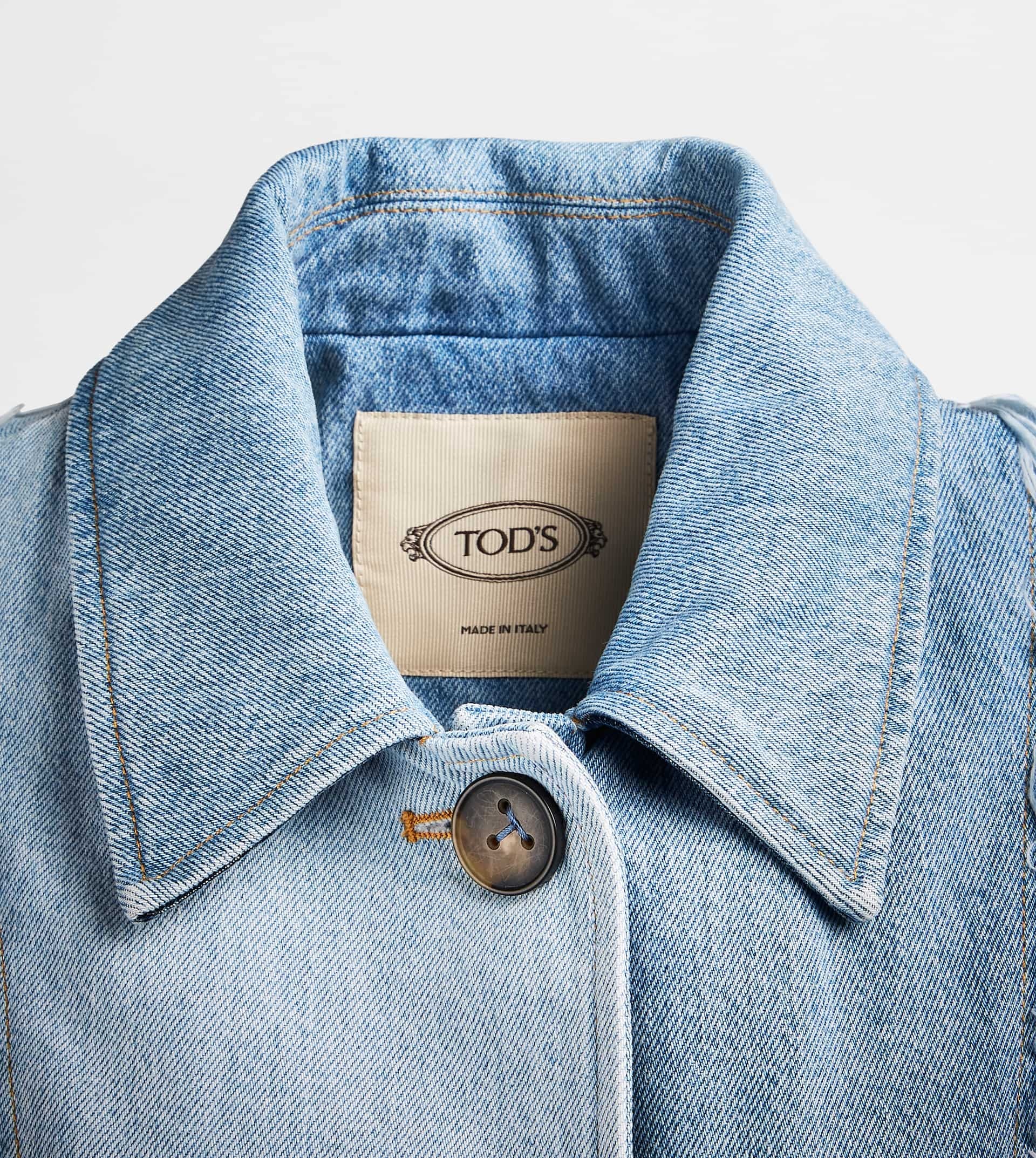 TRENCH COAT IN DENIM - BLUE, LIGHT BLUE - 8