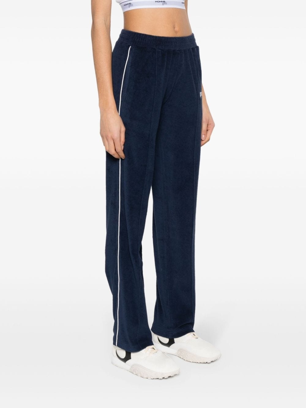 logo-embroidered terry-cloth trousers - 3