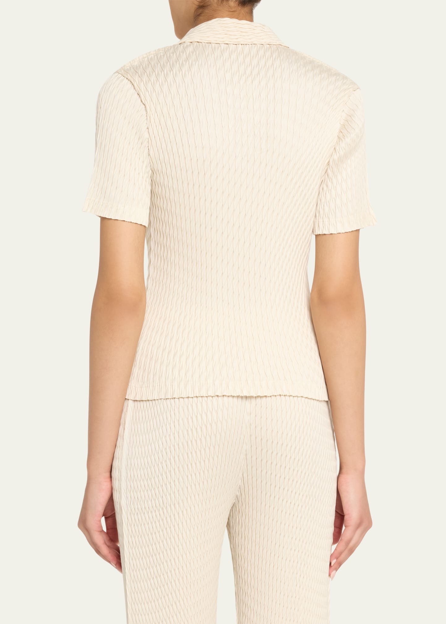 Sleek Pleats Polo Shirt - 3