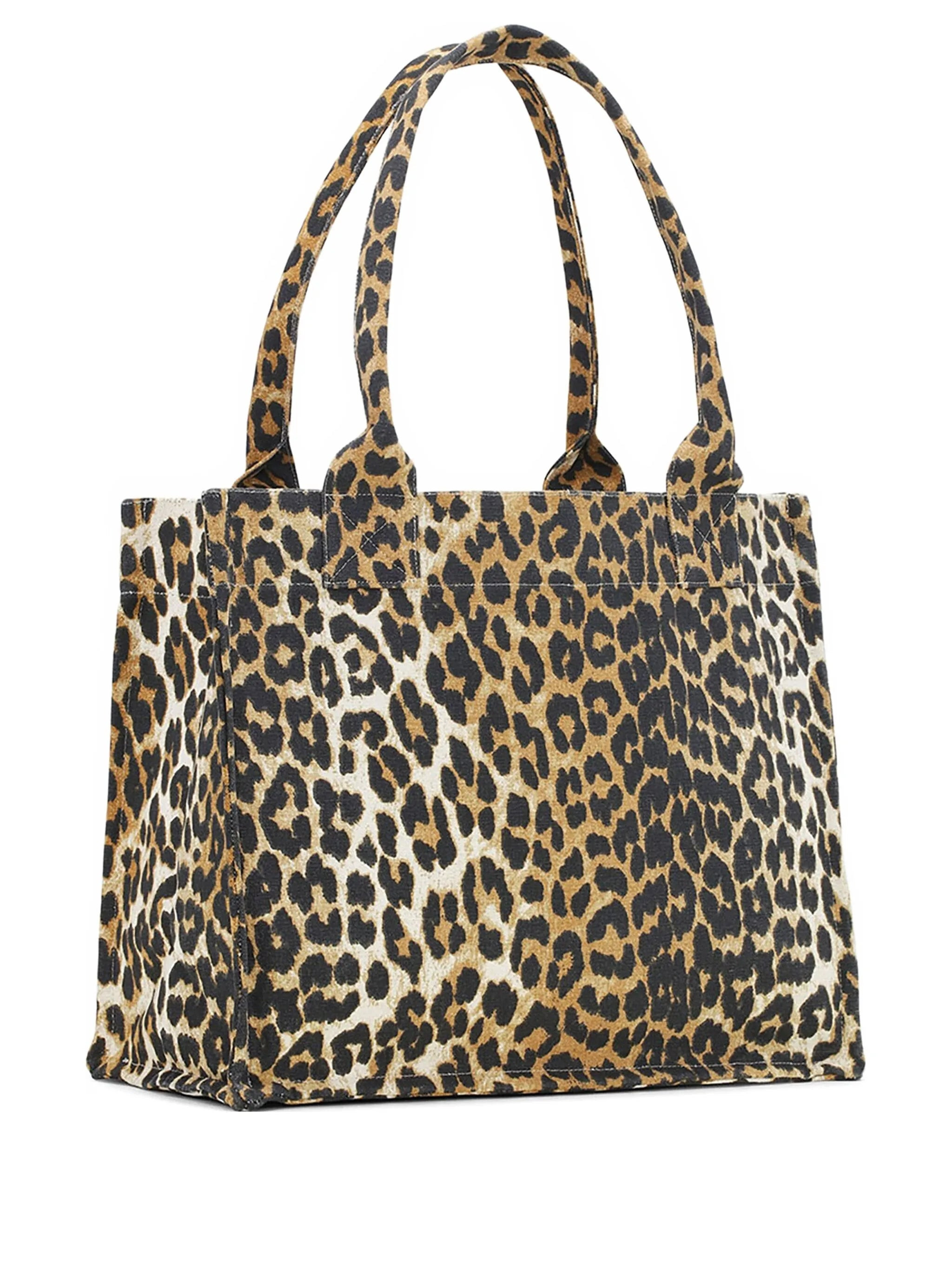 Ganni Leopard-print Canvas Tote Bag - 1