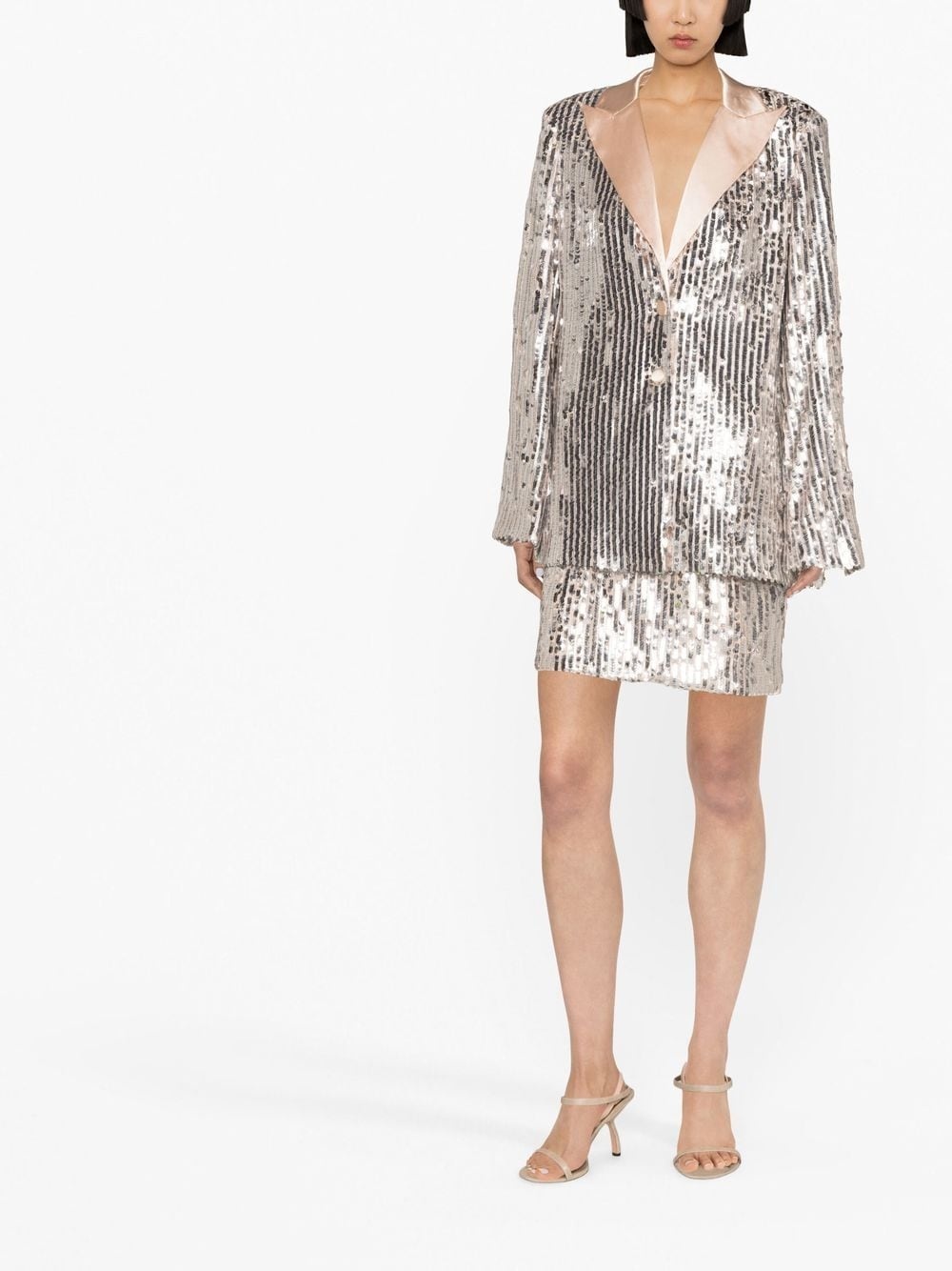 sequin-embellished single-breasted blazer - 2