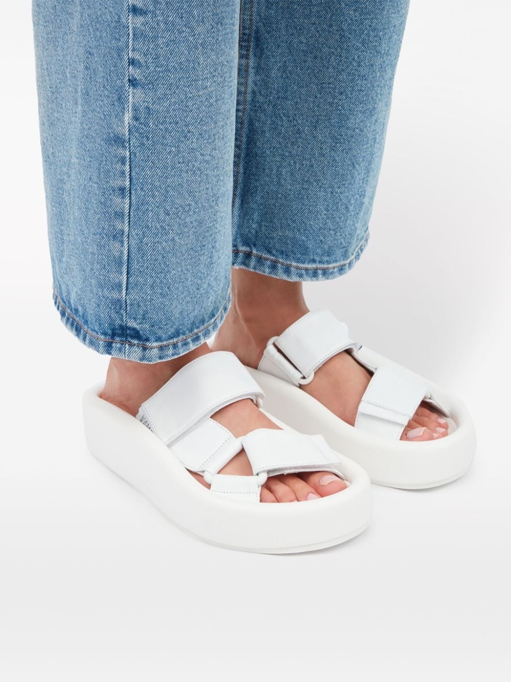 Webbing leather sandals - 6