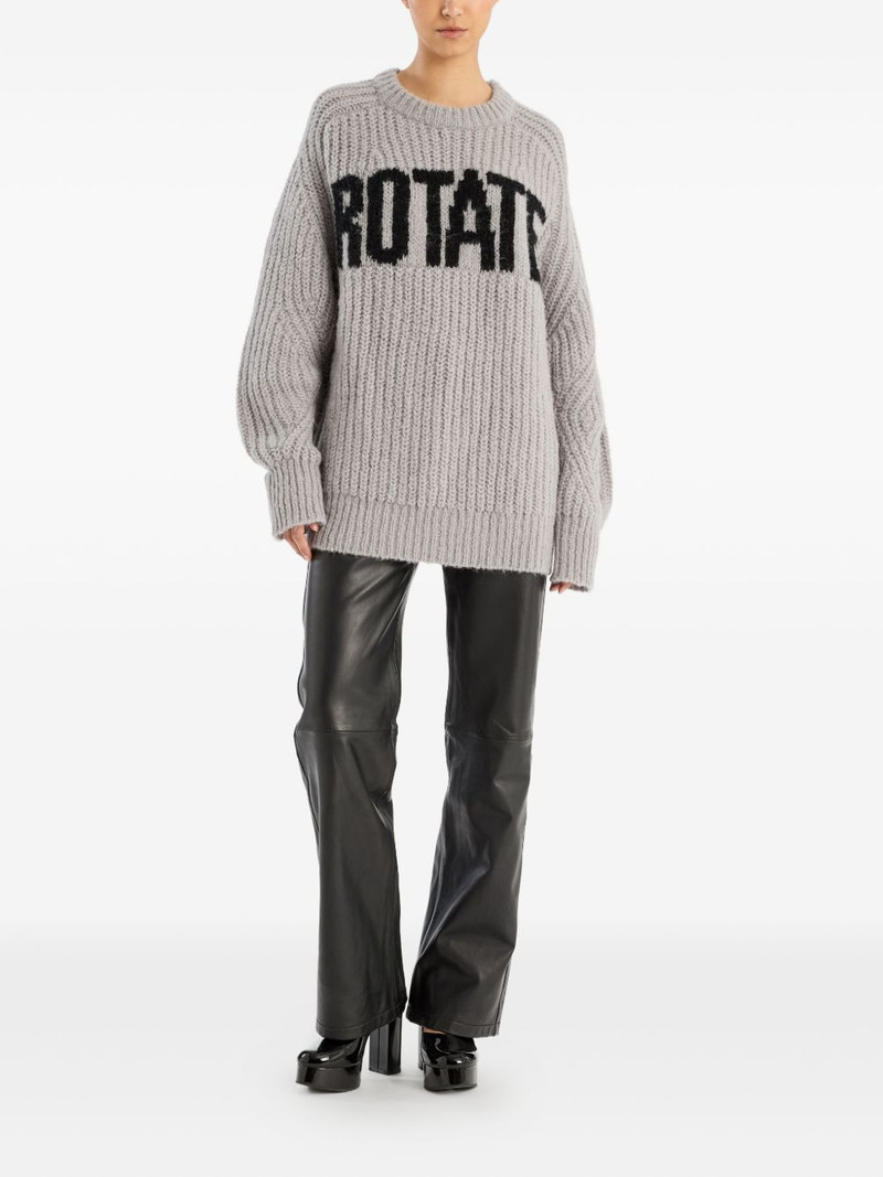 ROTATE straight leather trousers outlook