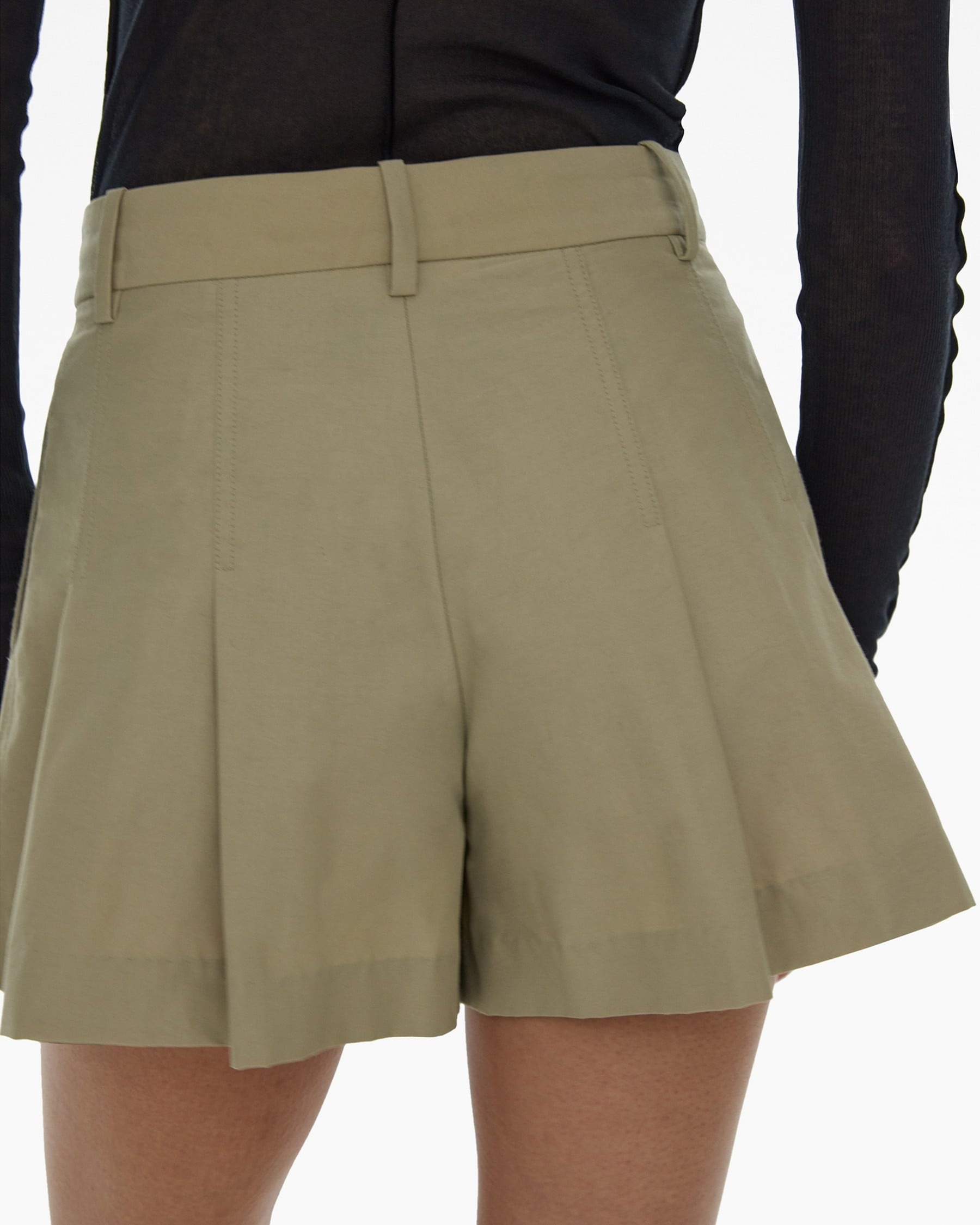 PLEATED STRETCH WOOL SKORT - 7