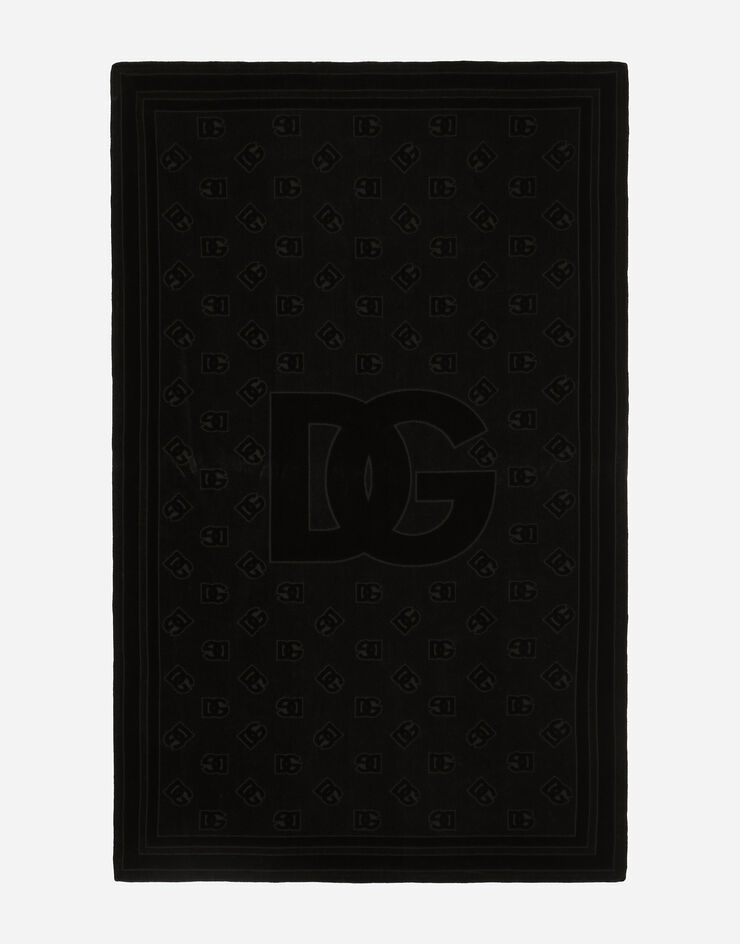 Cotton jacquard beach towel with DG Monogram - 2