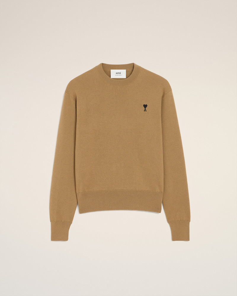 BROWN WOOL AMI DE COEUR CREWNECK SWEATER 1