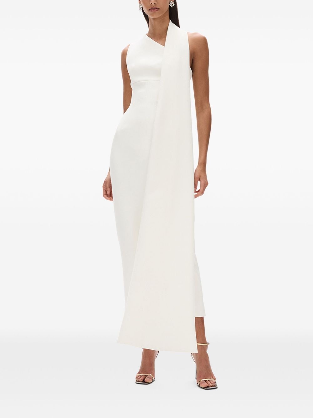 Clara asymmetric-detail midi dress - 3