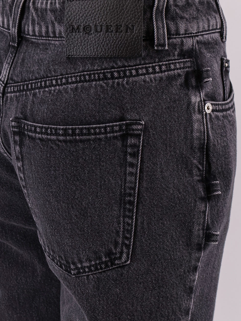 Black Denim Trouser With Knot Details - 4