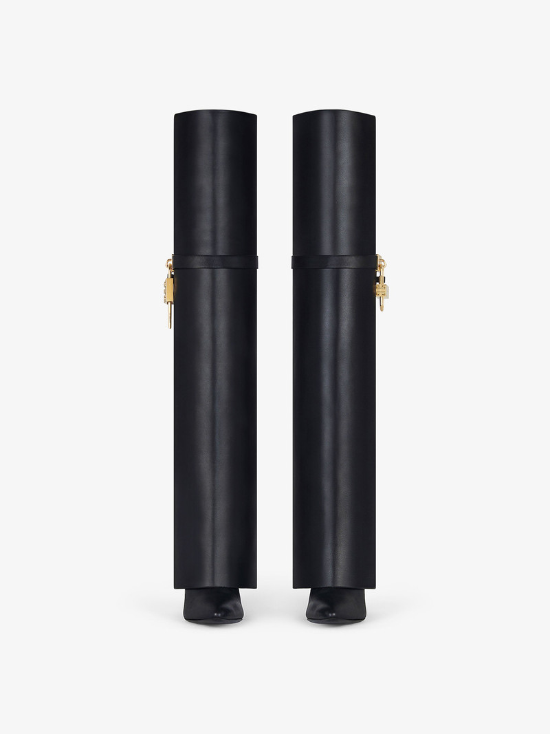 Givenchy SHARK LOCK STILETTO OVER-THE-KNEE BOOTS IN LEATHER outlook