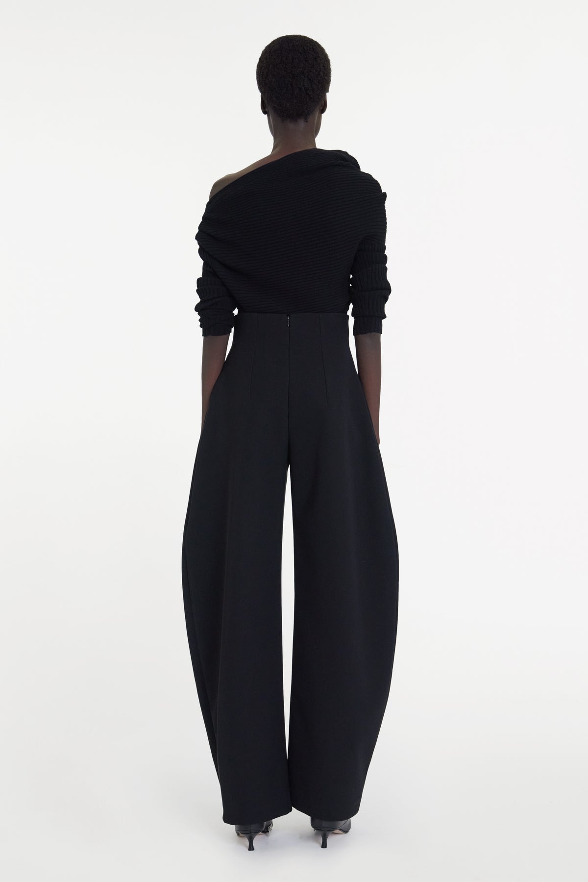 ROUNDED TAILORED TROUSERS BLACK - 4