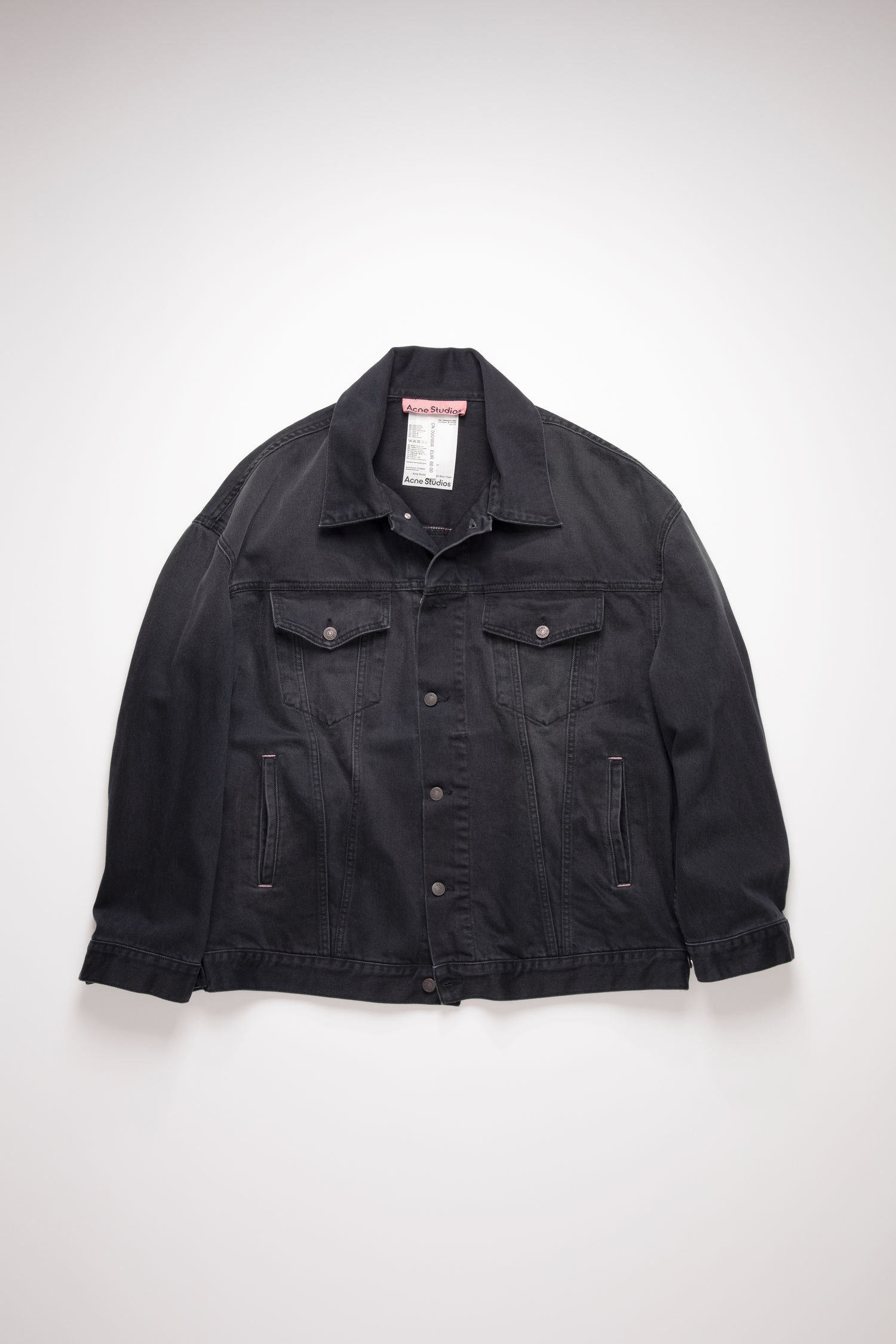 Oversized denim jacket - Washed Black - 4