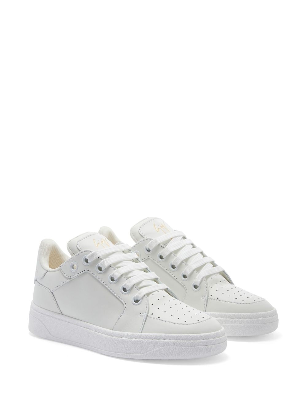 low-top perforated sneakers - 2