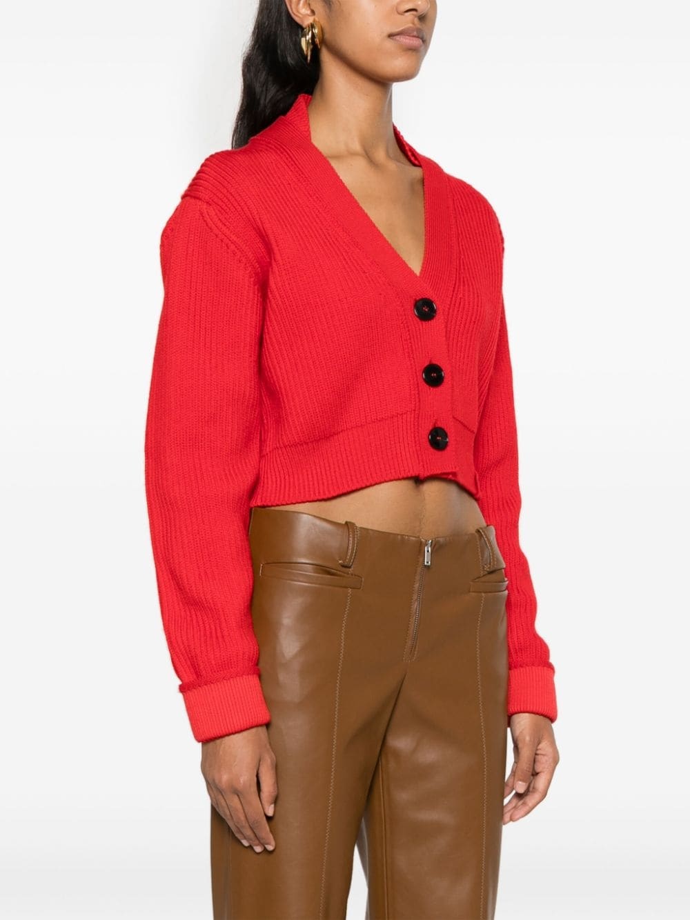 V-neck cropped cardigan - 3