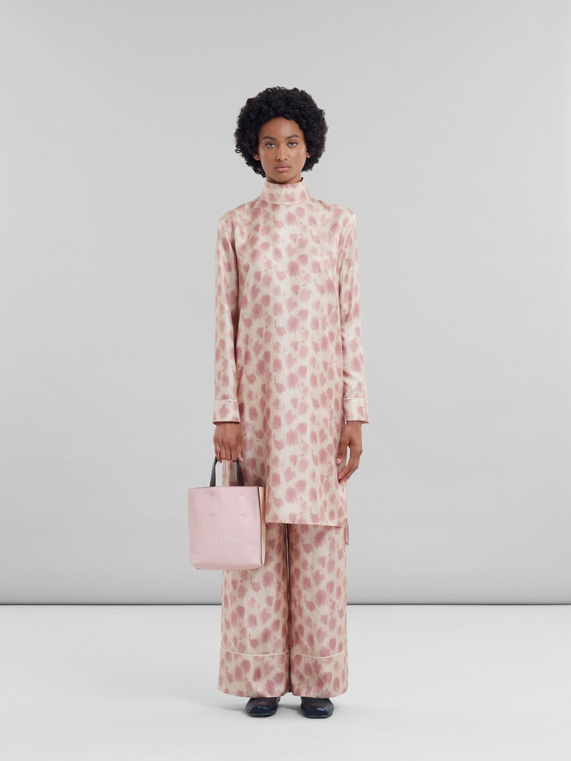 Marni MUSEO SOFT MINI BAG IN PINK COLOUR-BLOCK LEATHER WITH MARNI MENDING outlook
