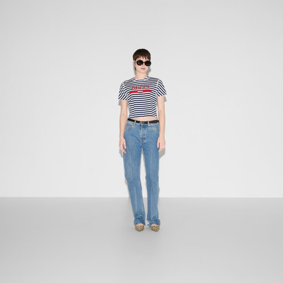 GUCCI Striped cotton jersey T-shirt with Gucci print outlook