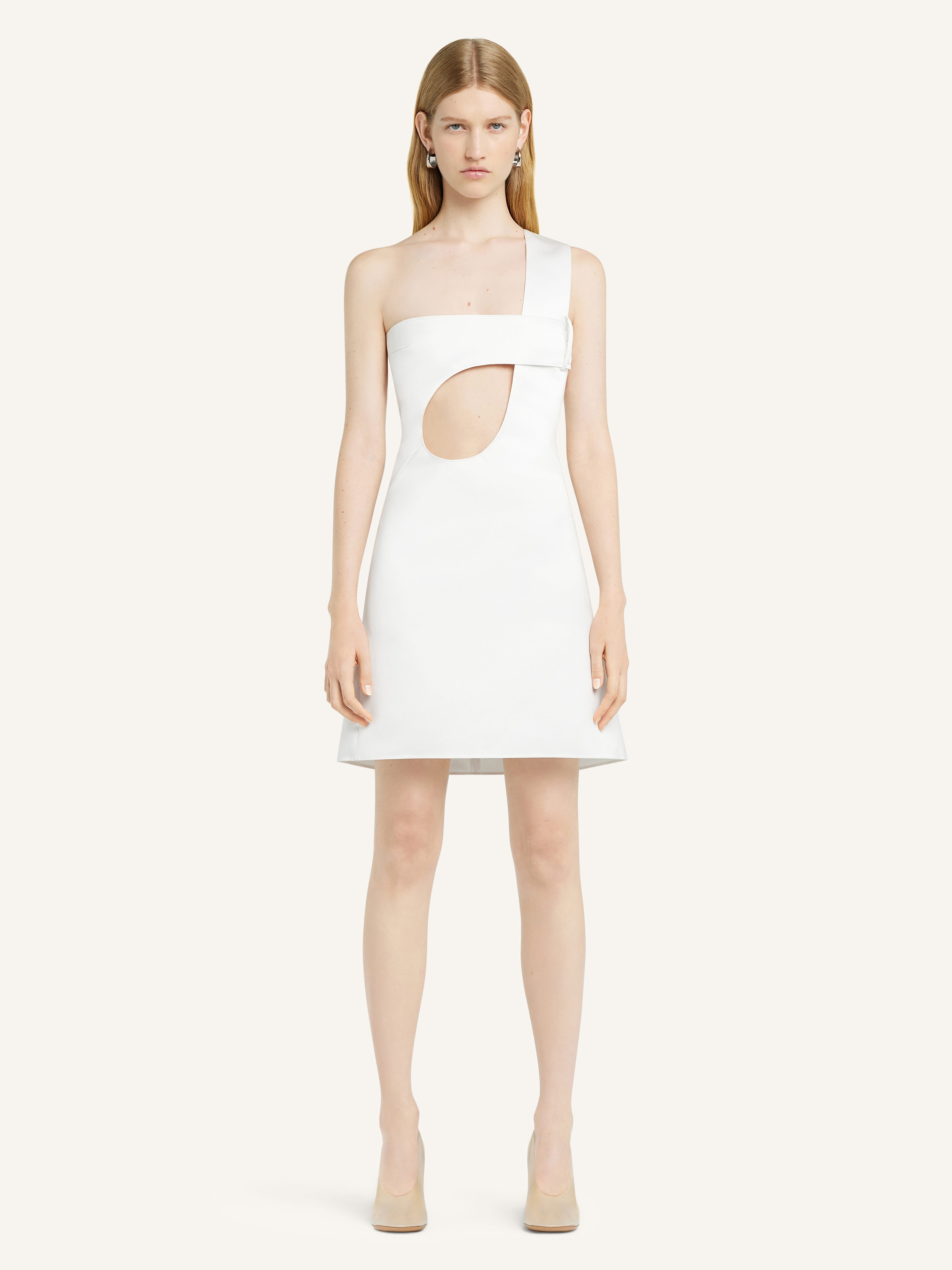 SHORT CUT-OUT SATIN DRESS - 2