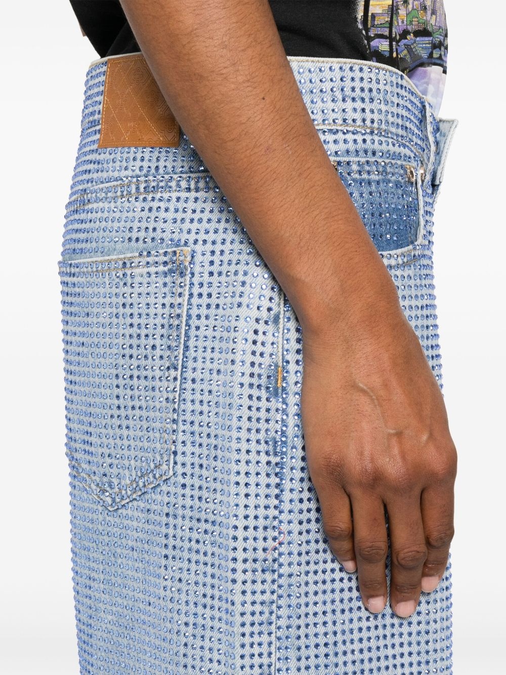 crystal-embellished jeans - 5