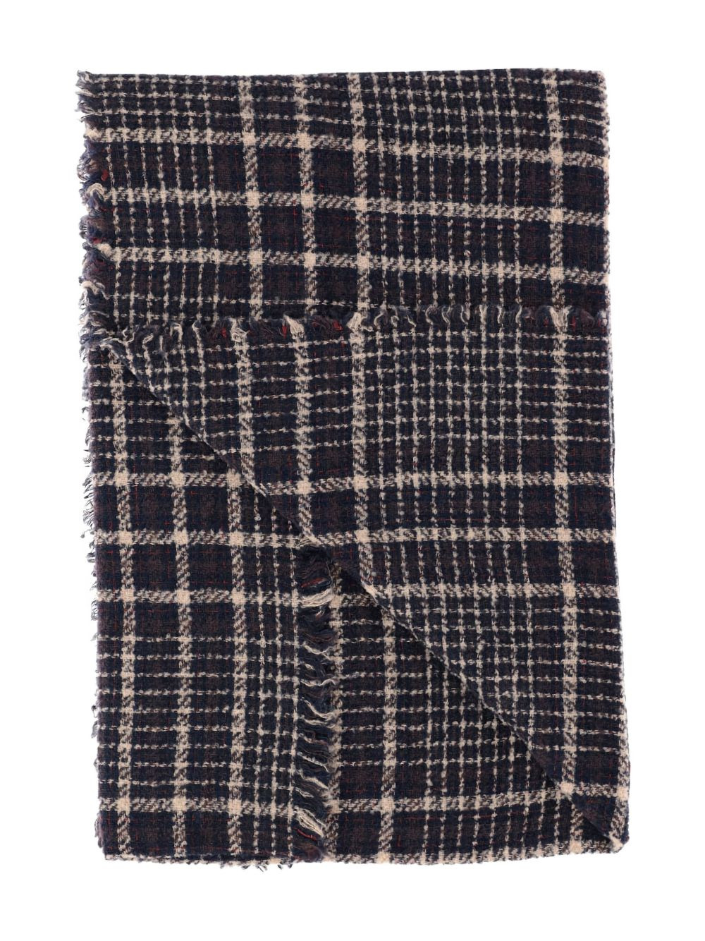 checked frayed-edge scarf - 3