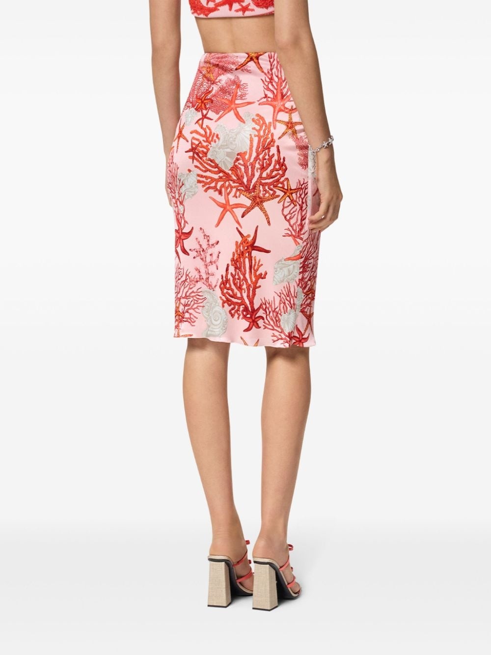 Barocco Sea gathered midi skirt - 4