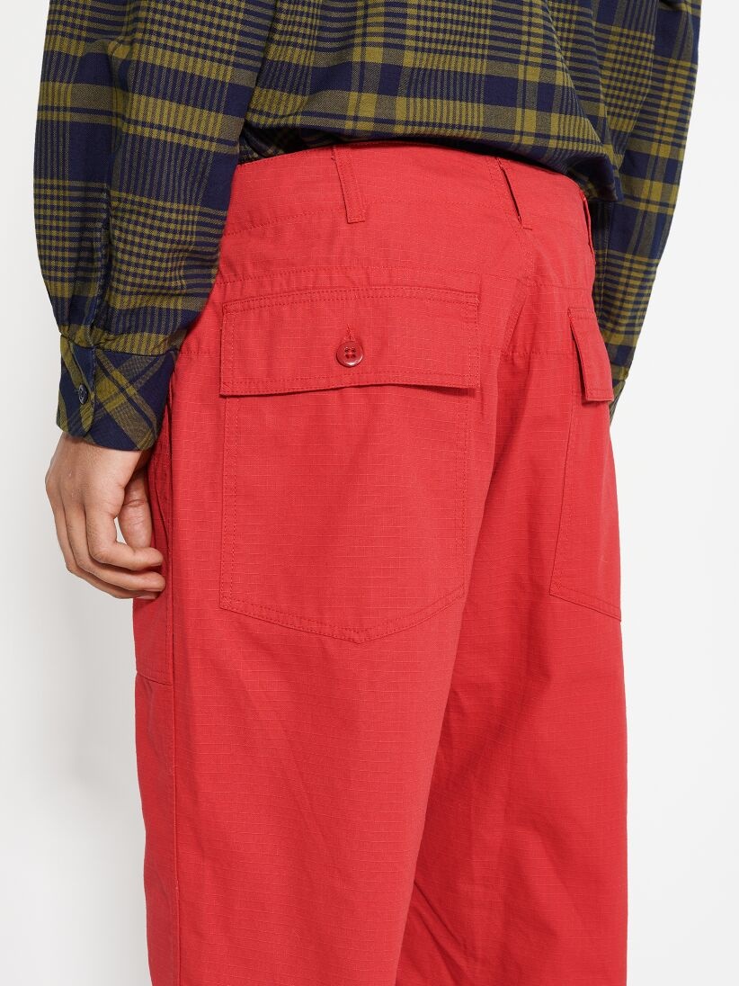 ENGINEERED GARMENTS FATIGUE PANT RED COTTON RIPSTOP - 6