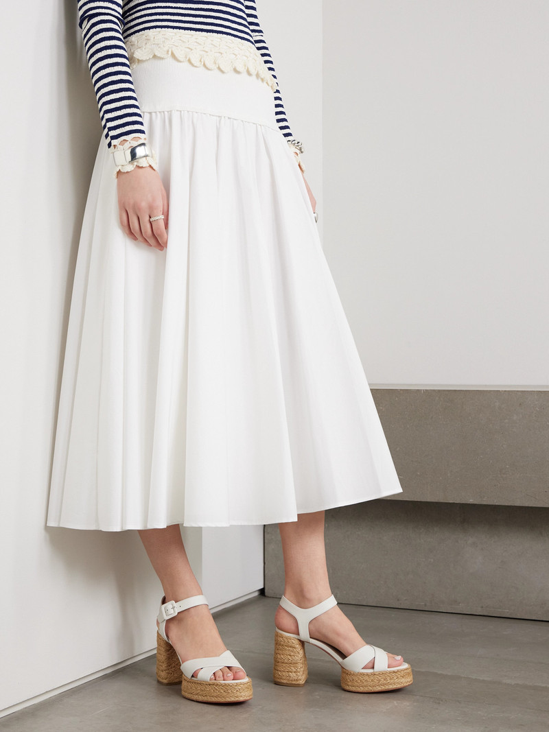 Christian Louboutin Calakala 85 Leather Espadrille Platform Sandals outlook