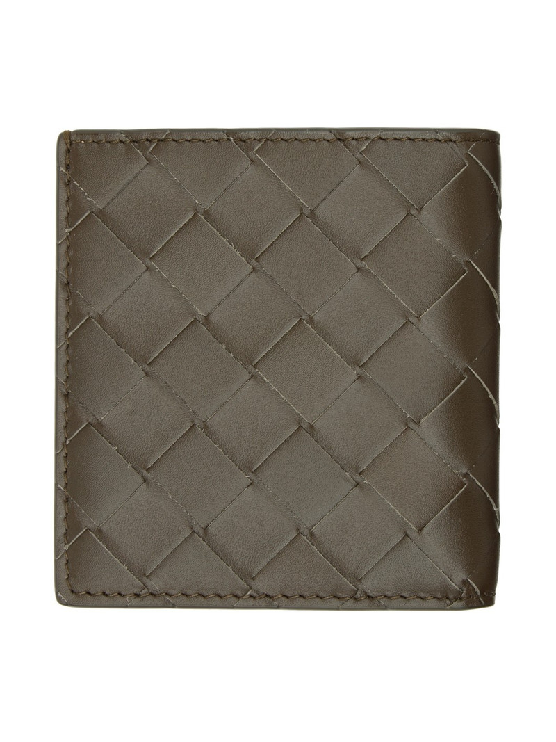Bottega Veneta Brown Intrecciato Slim Bi-Fold Wallet outlook