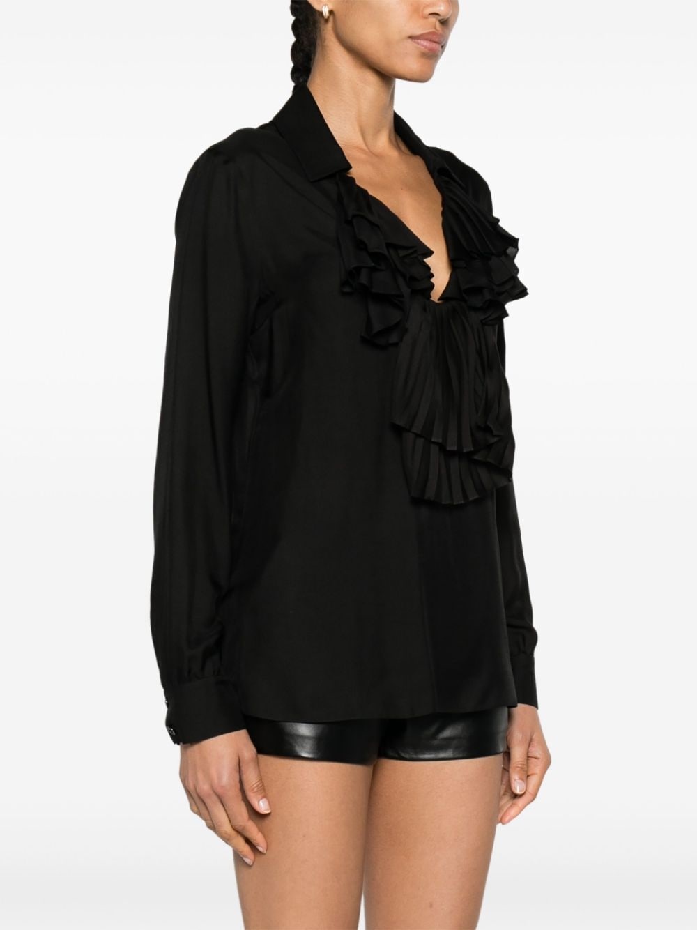 plissÃ© ruffle-collar blouse - 3