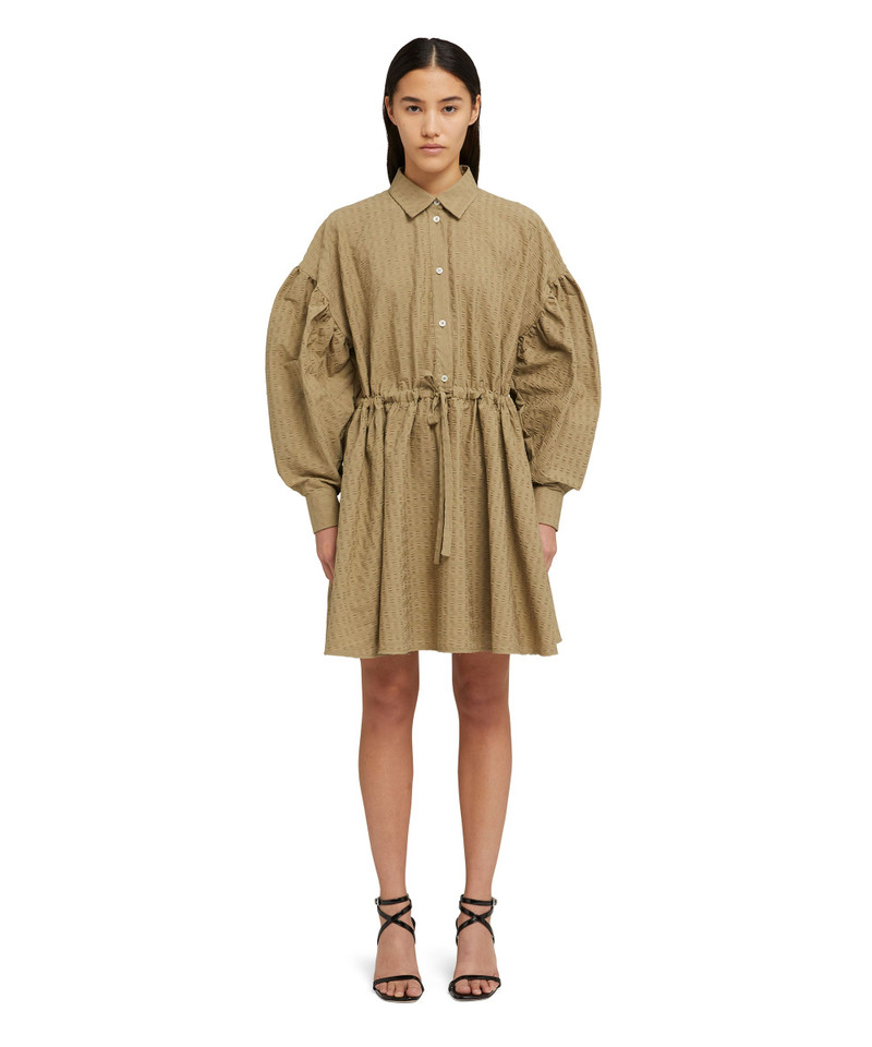 MSGM Cotton seersucker short dress with adjustable waistline outlook