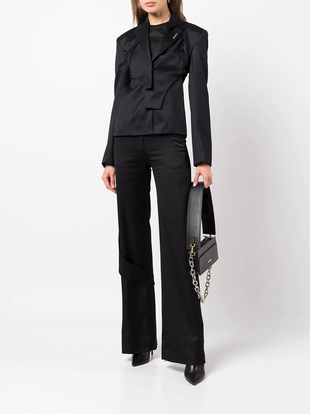 asymmetric wide-leg trousers - 2