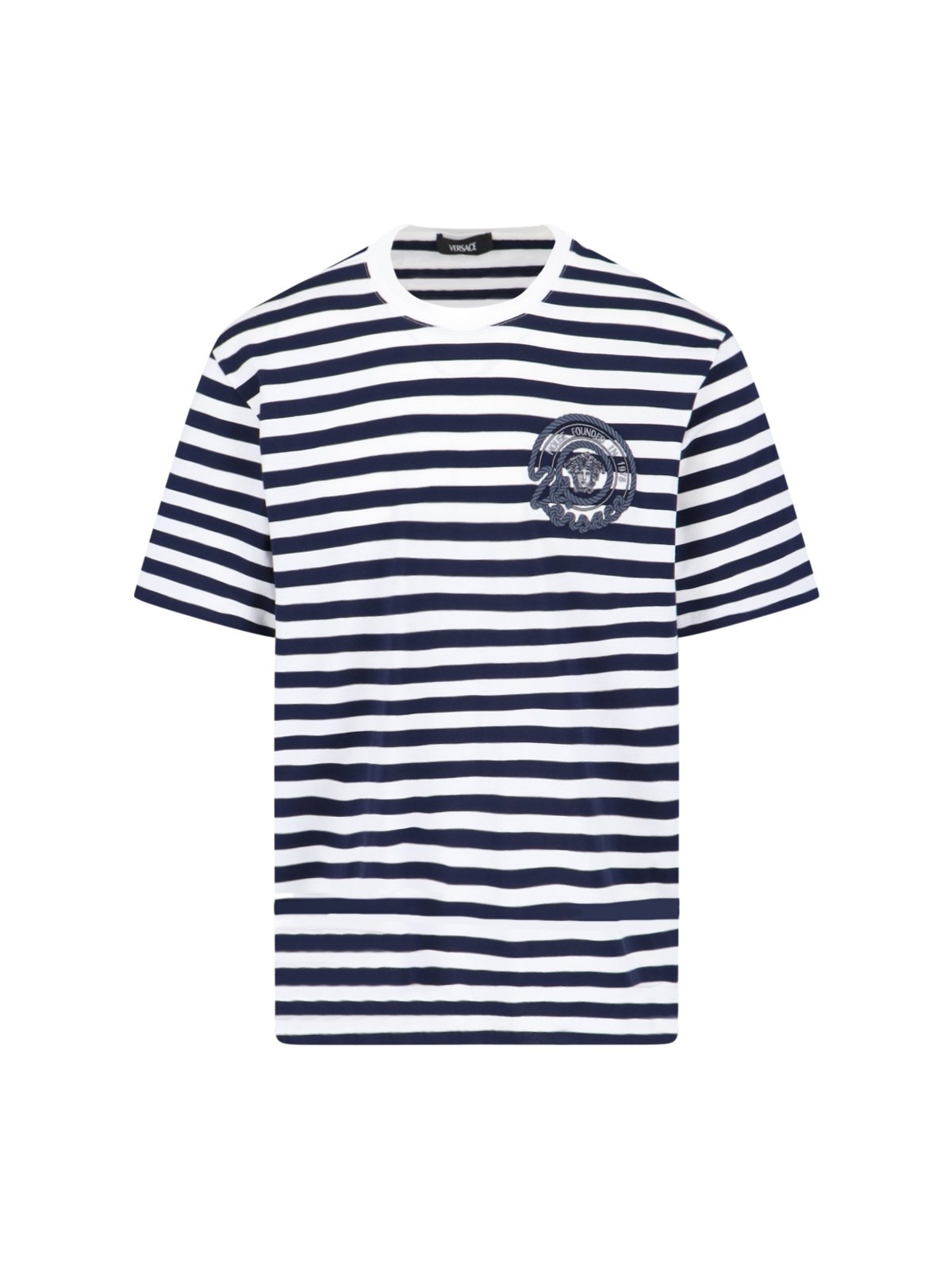 ★送料込み★Versace 10133021A09873 T-SHIRT STRIPED NAUTICAL VERSACE 'NAUTICAL STRIPE' T-SHIRT | sugar | REVERSIBLE
