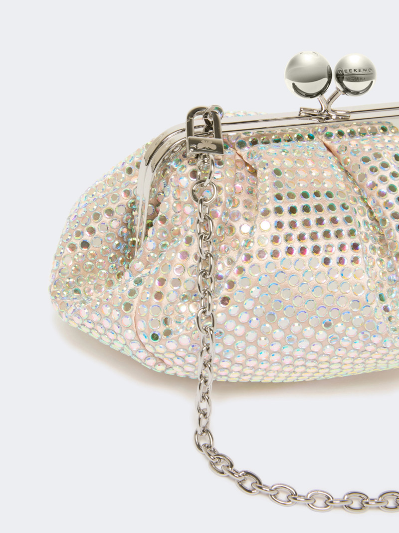 LAMA Rhinestone-adorned small satin Pasticcino Bag - ANTIQUE ROSE 3