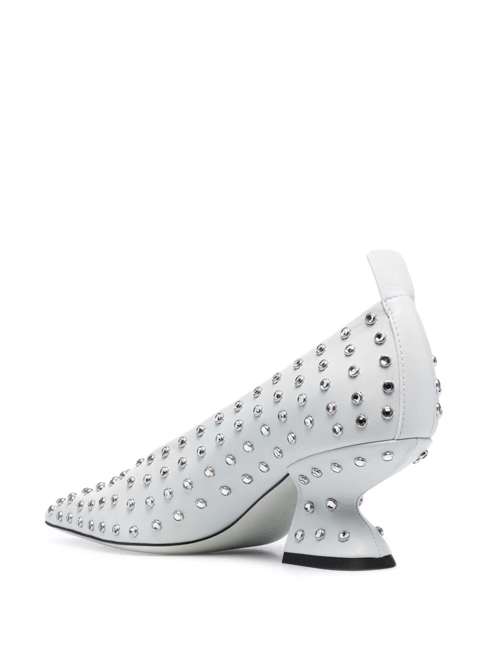 F-heel rhinestone pumps - 3