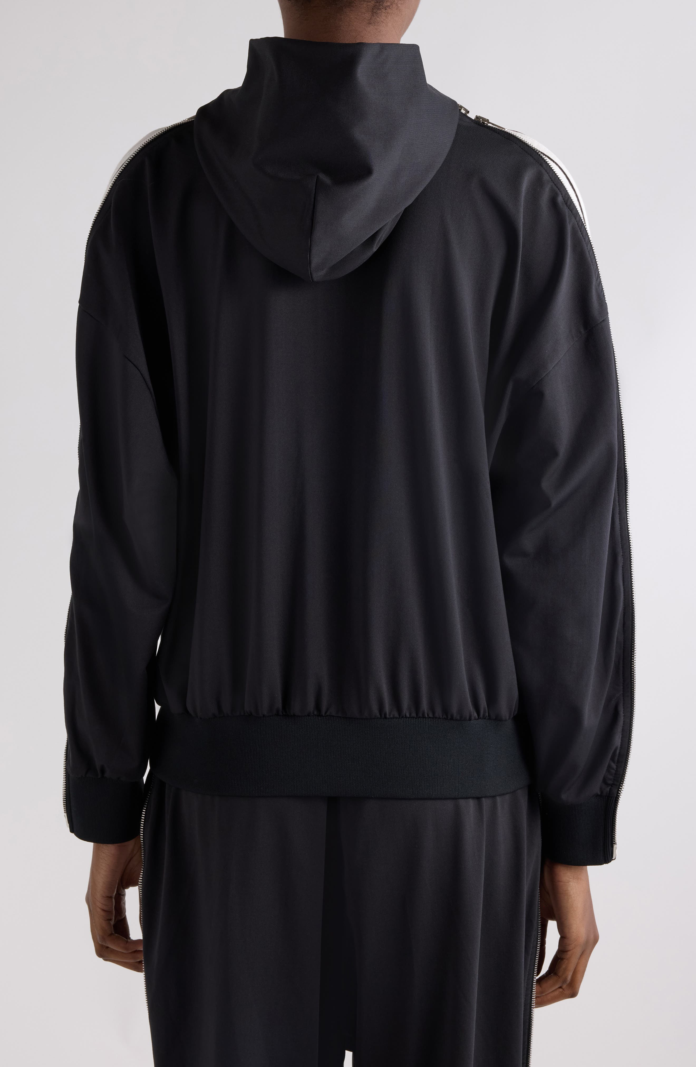 Balenciaga Loop Sports Icon Full Zip Hoodie in Black/White at Nordstrom - 4