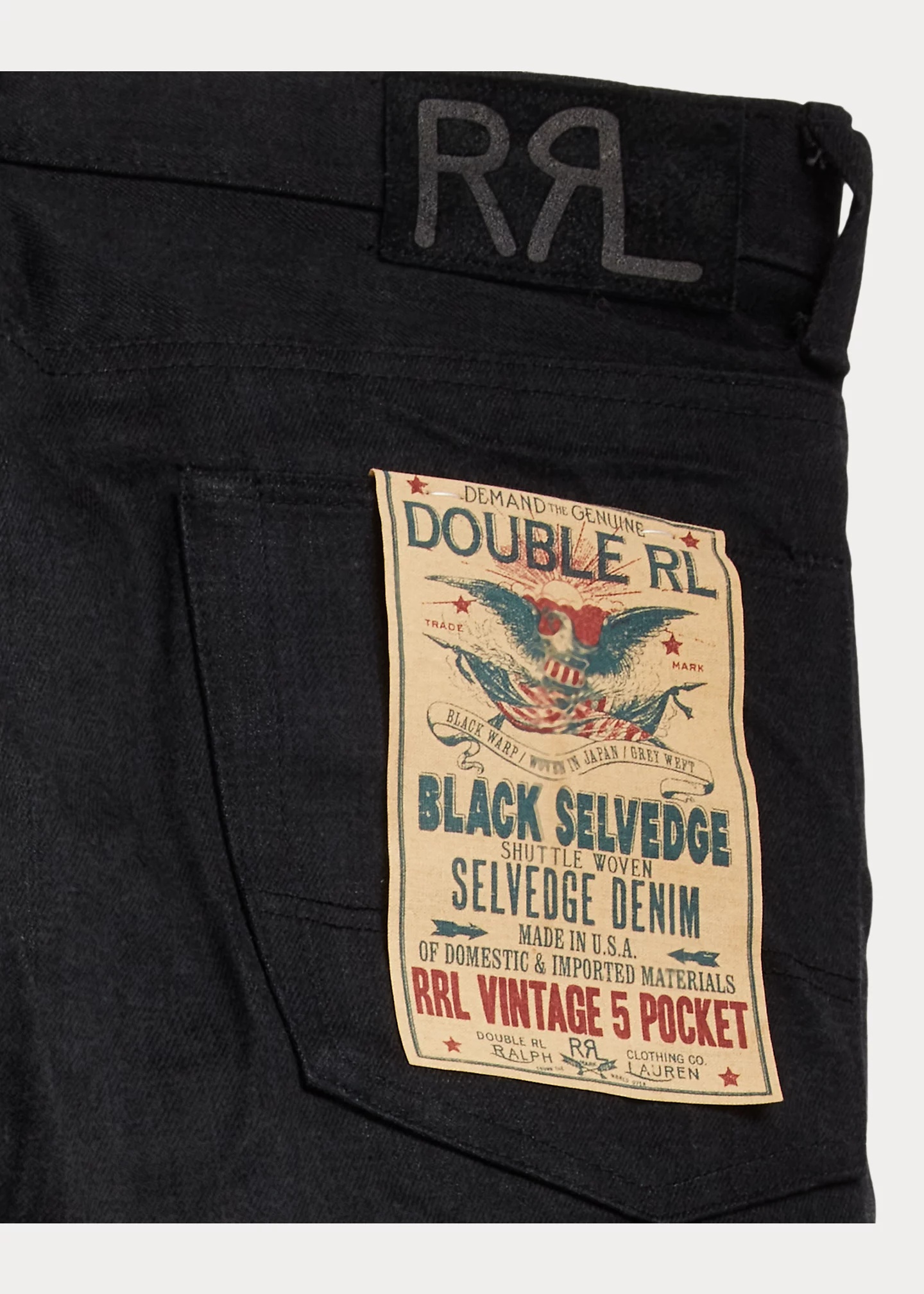 Vintage 5-Pocket Black Selvedge Jean - 4