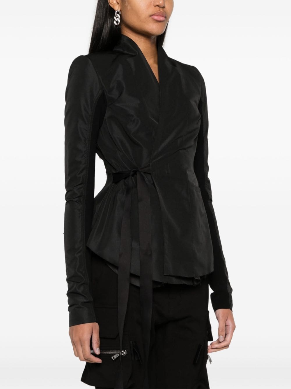 self-tie layered blazer - 3