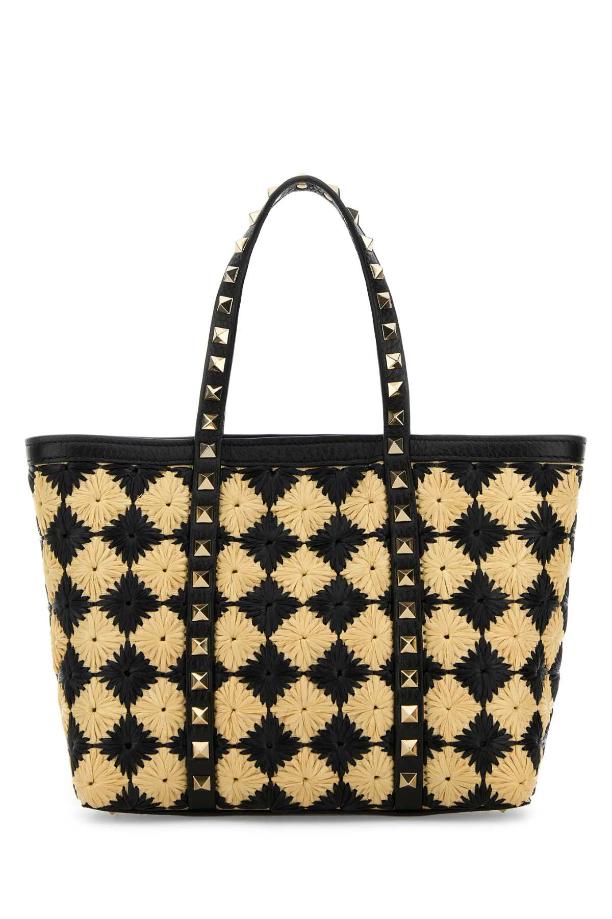 Valentino Garavani Women Embroidered Raffia Mini Rockstud Handbag - 3