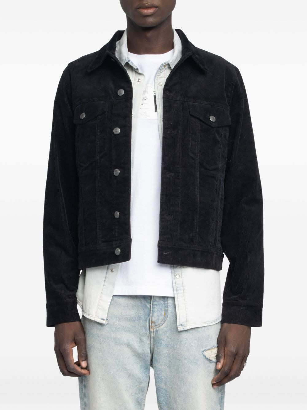 Bases corduroy button-fastening jacket - 3