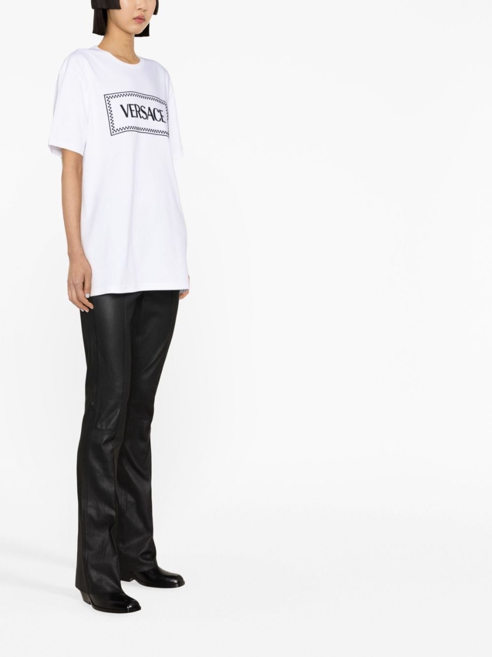 logo-embroidered cotton T-shirt - 3