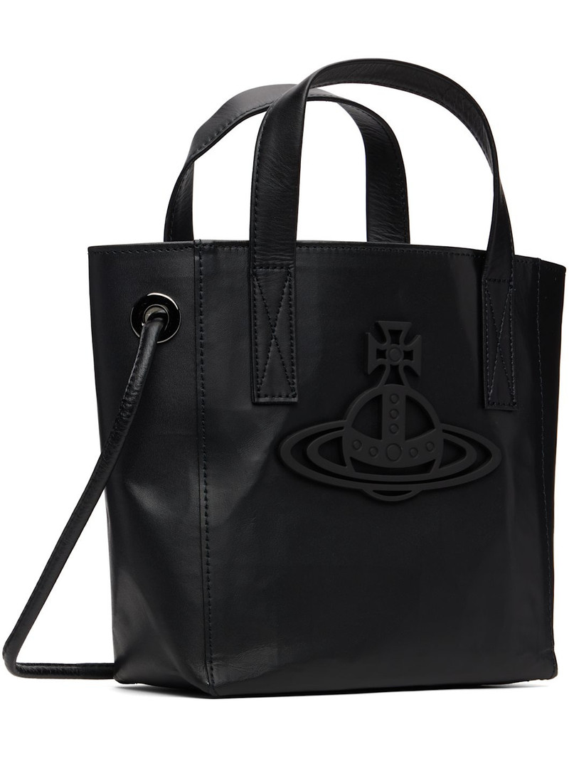 Vivienne Westwood Black Leather Sarah Small Tote outlook