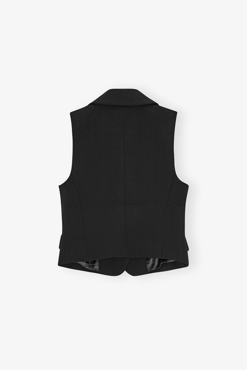 BLACK BONDED CREPE VEST 6