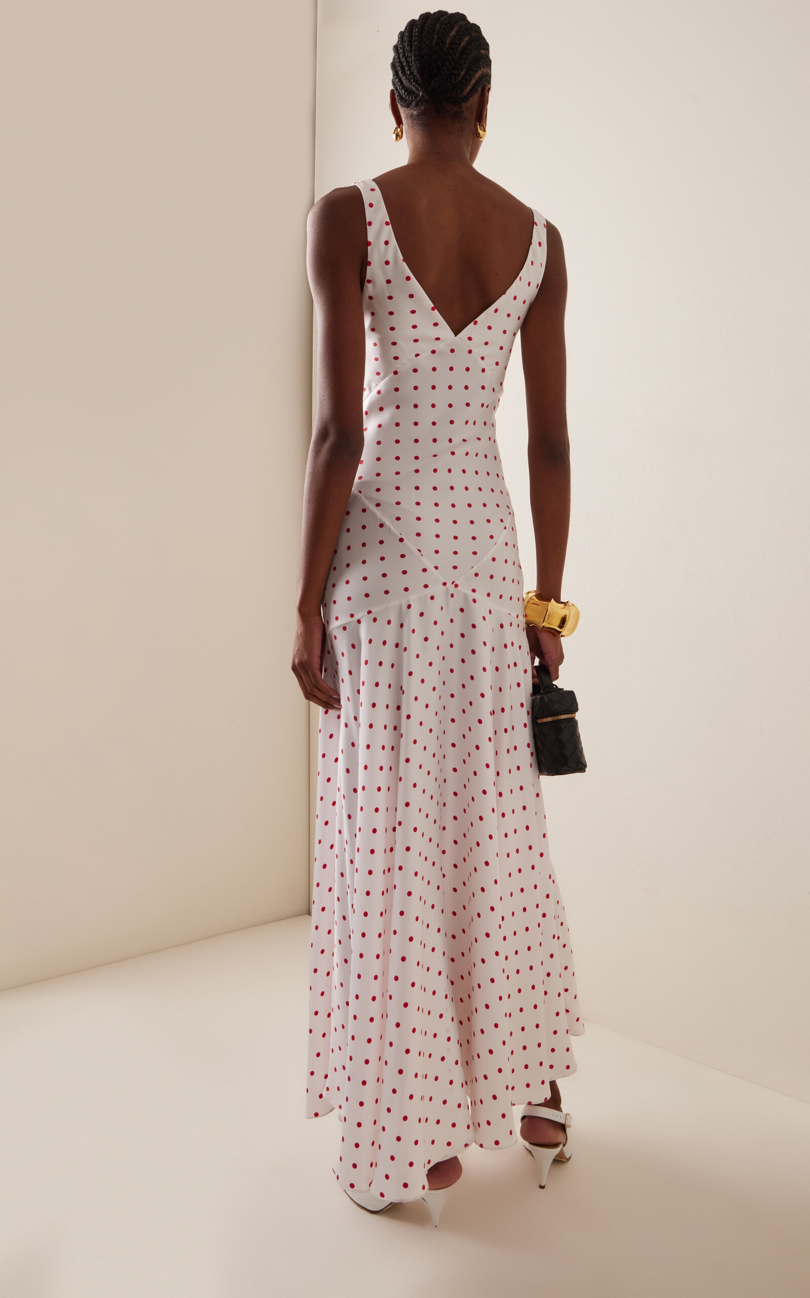 Polka-Dot Silk-Twill Maxi Dress print - 4