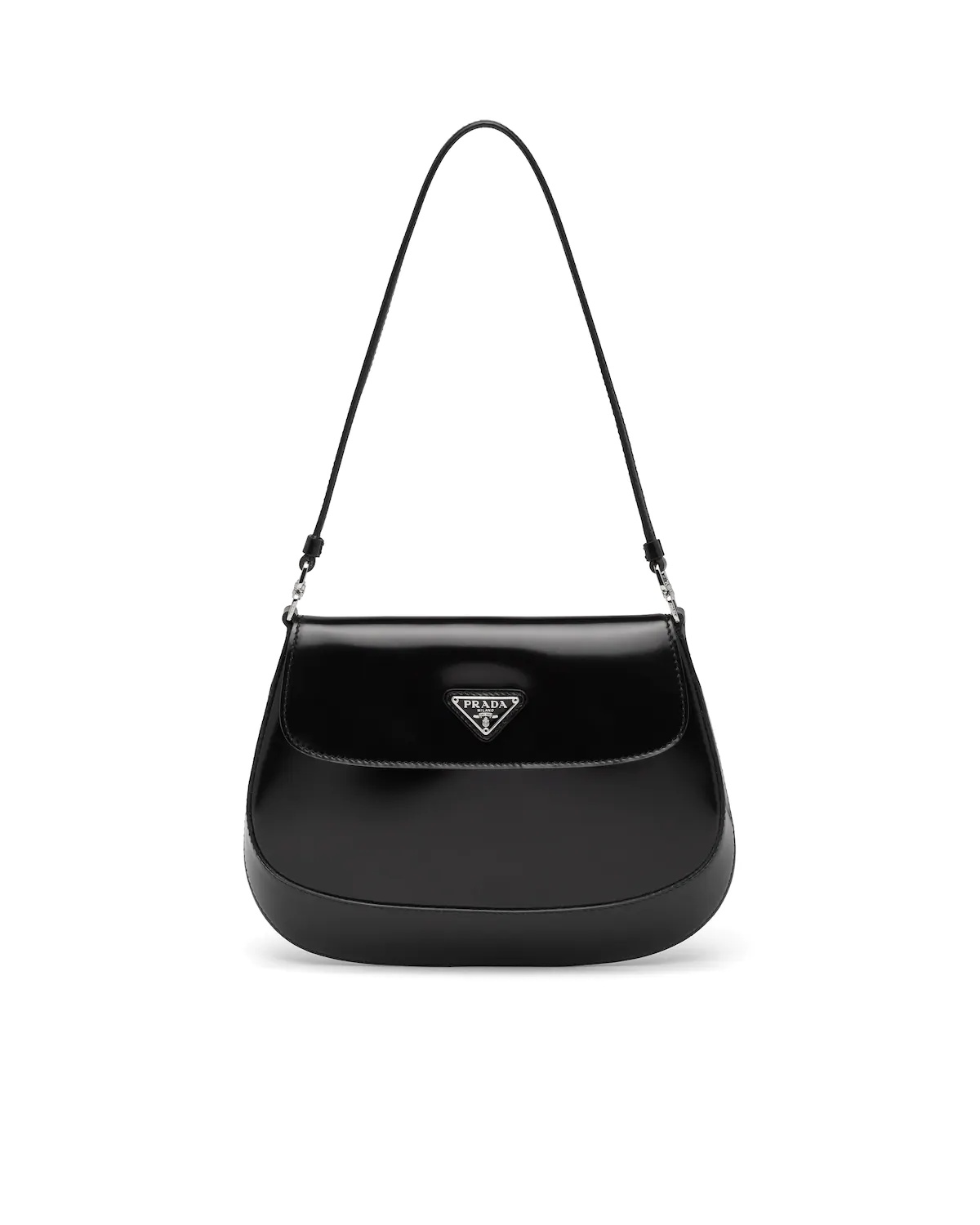 Prada Cleo brushed leather shoulder bag with flap - 1